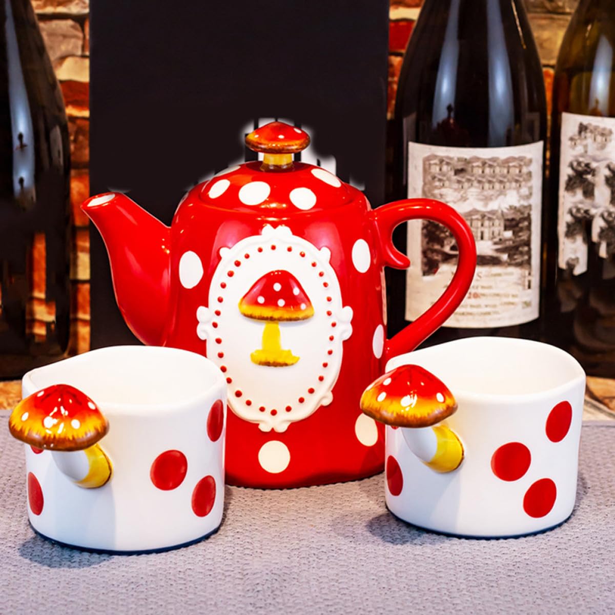 Großer Roter Keramik Wasserkocher mit Hoher Hitzebeständigkeit und Langlebigem Design für Abendessen und Schwimmbadpartys