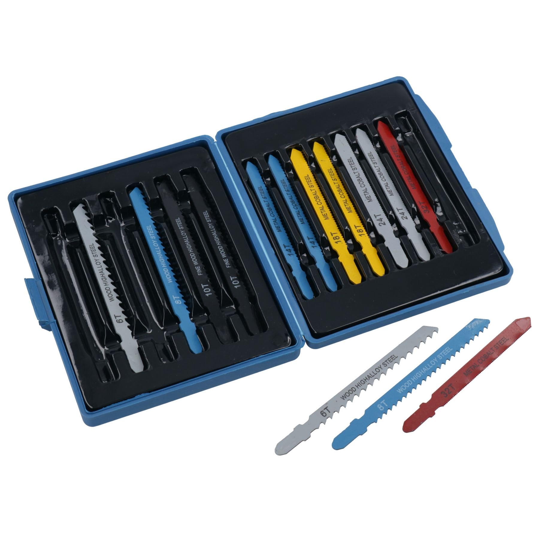 Set di 280 lame assortite per seghetto alternativo per metallo, legno, plastica, codolo a T, attacco Bosch