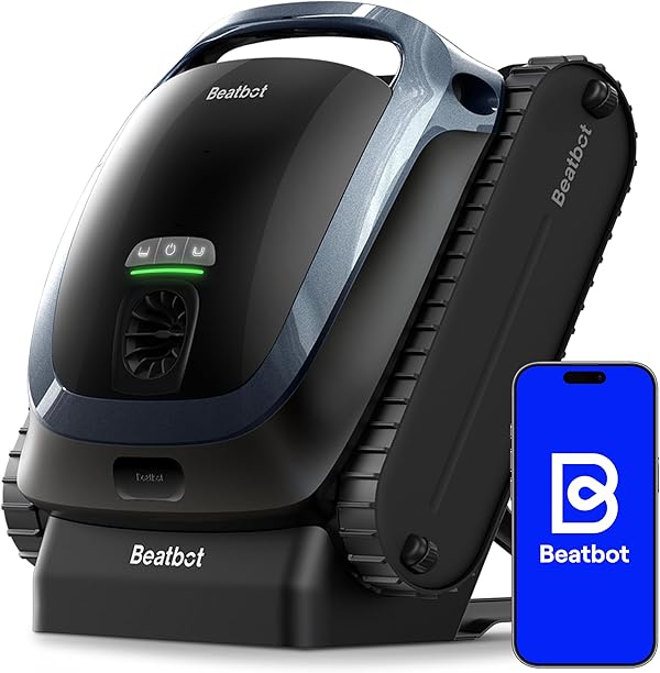 Beatbot AquaSense 2 Poolroboter, Akku Poolsauger mit Oberflächen-Parkfunktion, Poolreiniger Boden und Wand, Doppelte Reinigung der Wasserlinie, für Pools bis zu 300 m²