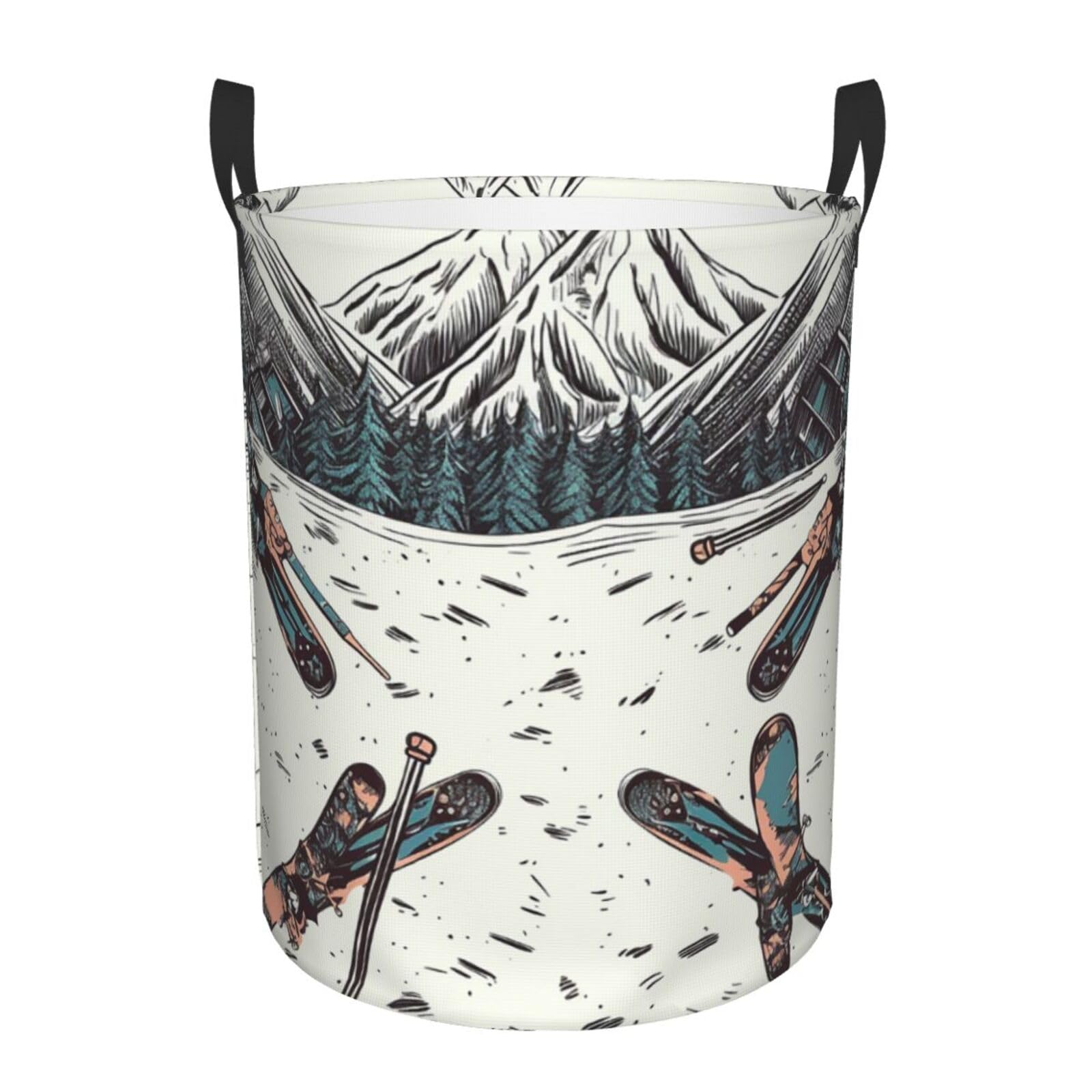 Panier à linge pliable pour le ski avec équipement idéal pour ranger le salon