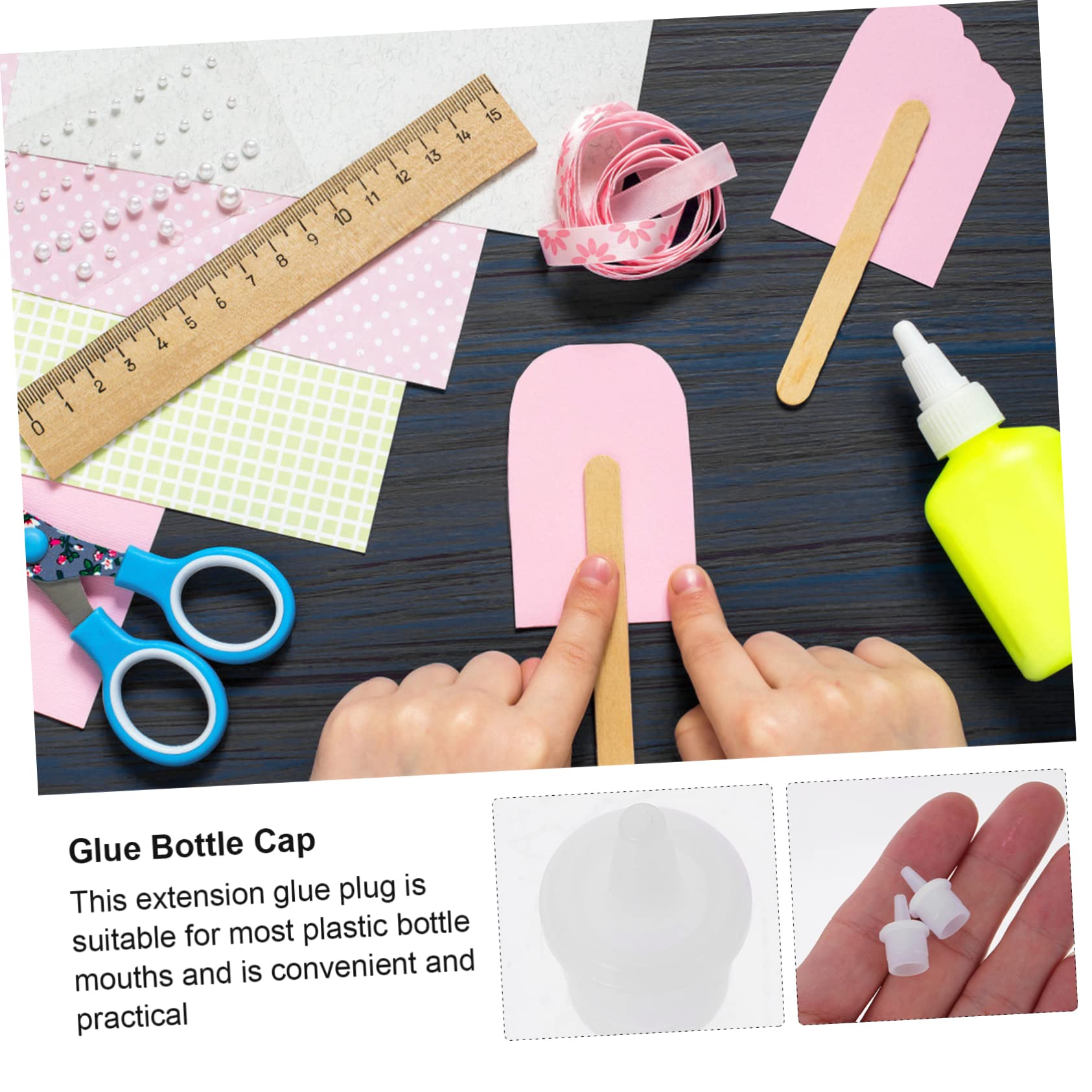 AUTSUPPL Nozzles for Lash 100pcs Replacement Cap Set Eyelash Extension Bottle Plug