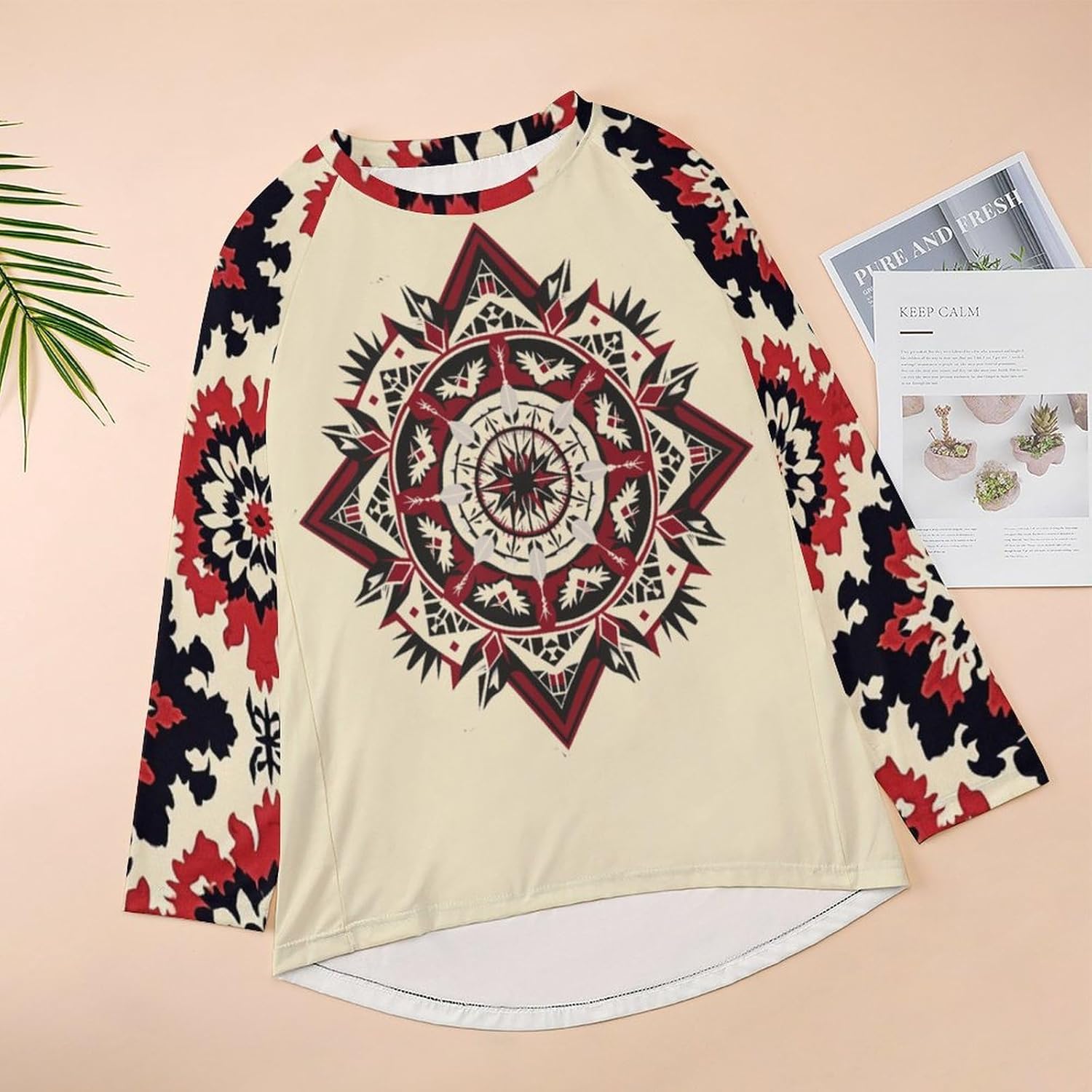 Long Sleeve Shirts for Women Aztec Pullover TopsAmerican Clothing Fall Comfy Fashion Boho Tops for Women - Image 2