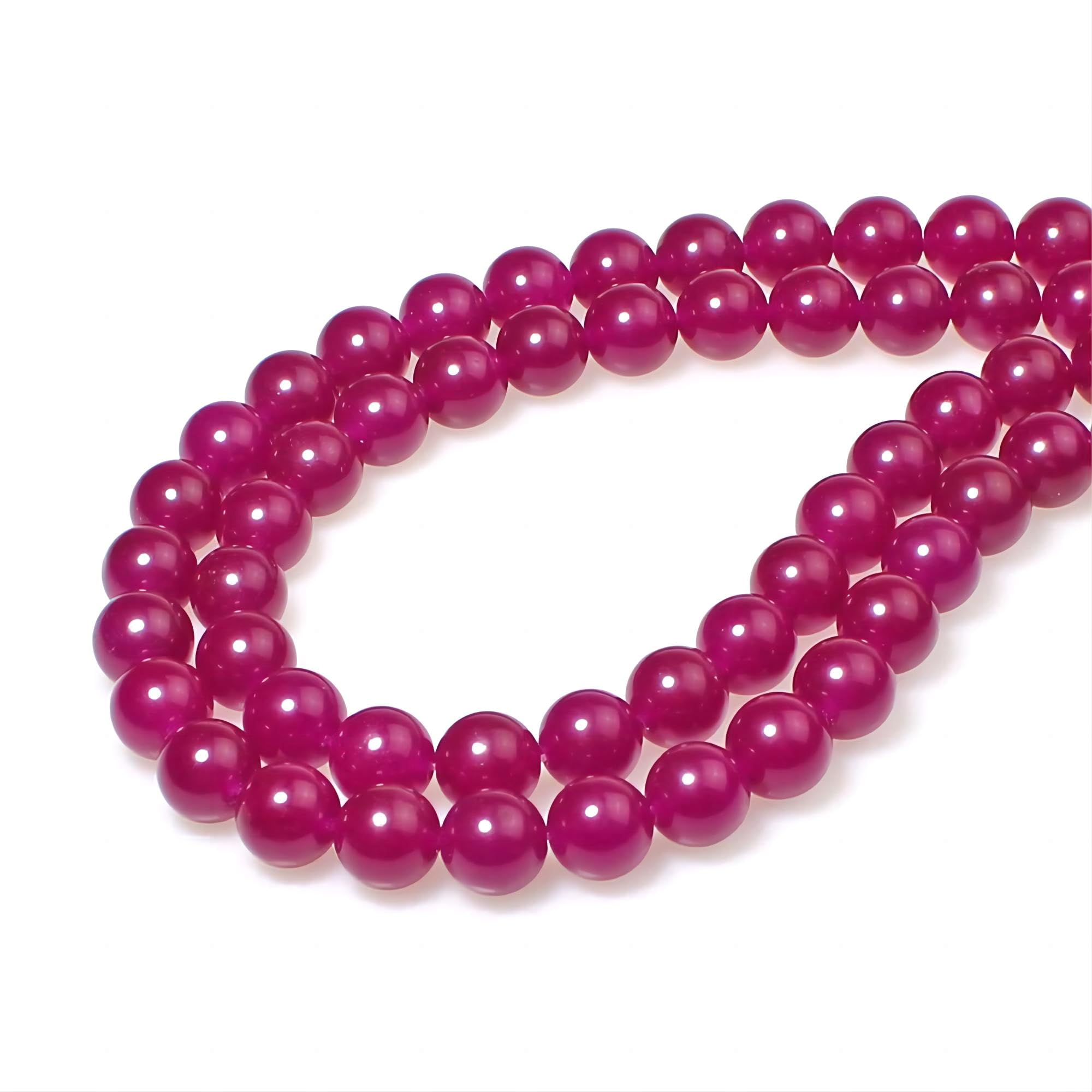 MJDCB Round Stone Beads 10mm Rose Red Agate Loose Gemstone Beads for Jewelry Making Bracelet Necklace 35pcs - Image 3