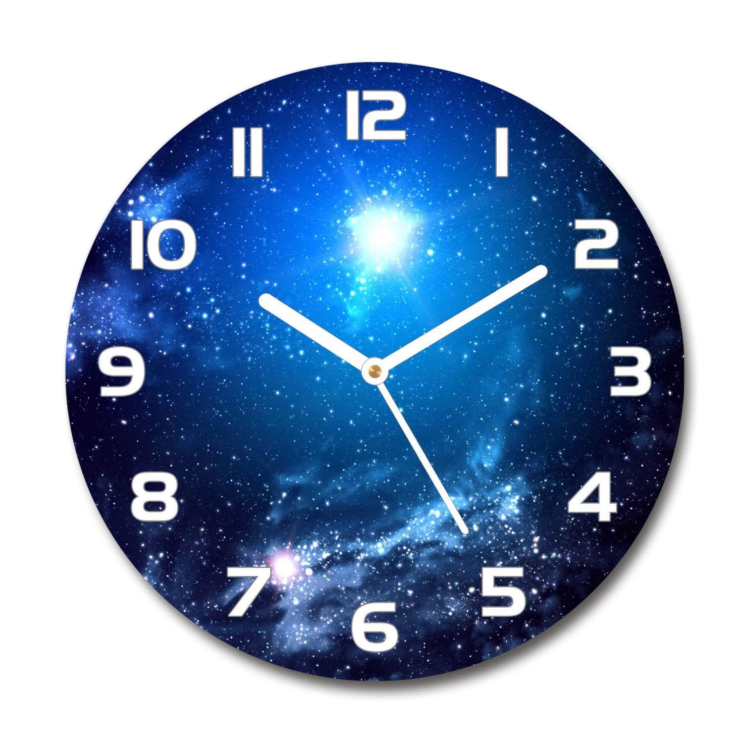 Horloge en Verre de sécurité premium Tulup 30cm design moderne nébuleuse pour salon