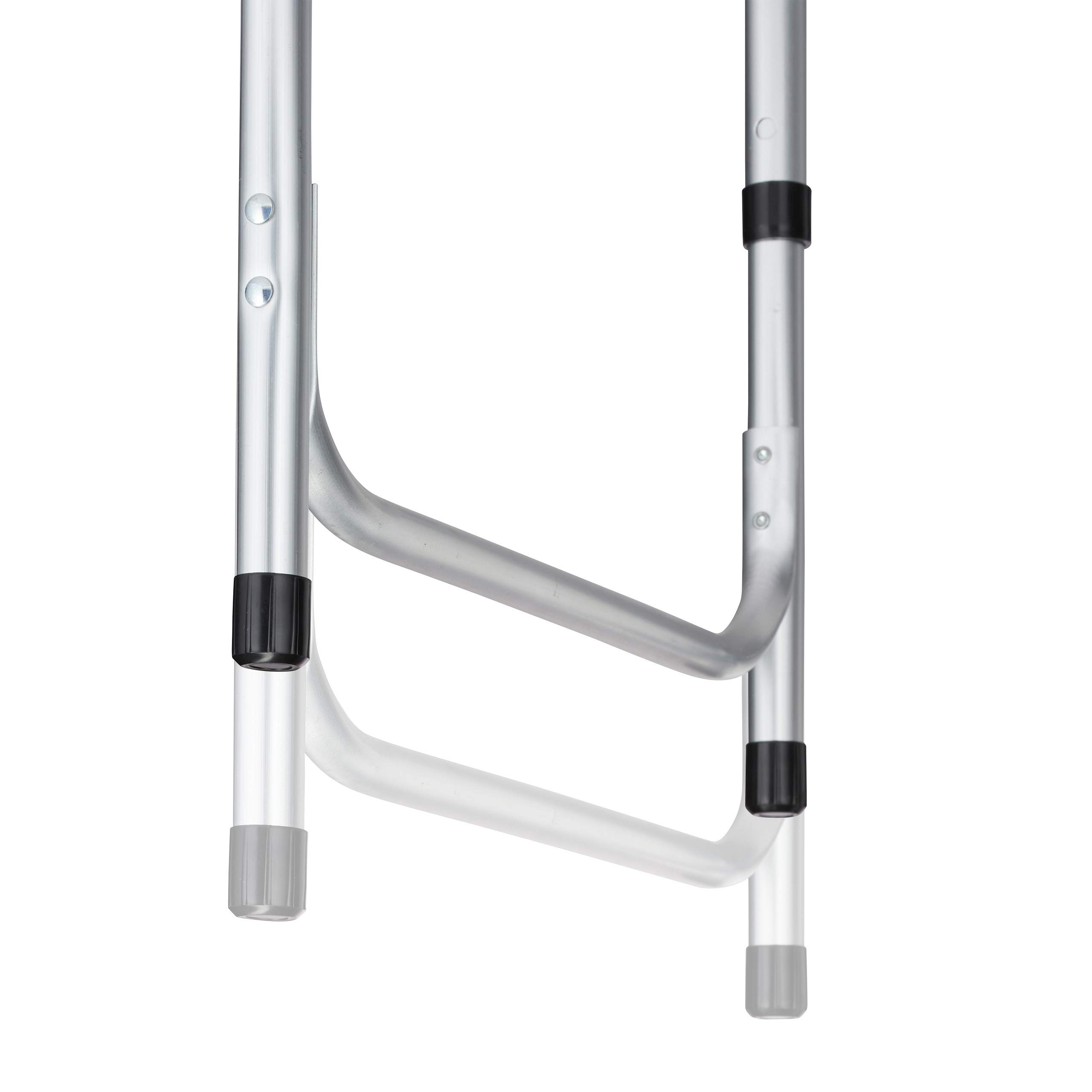 Relaxdays Campingtisch klappbar, höhenverstellbar, stabil, Campingschrank, Aluminium & MDF, BxT 120 x 47 cm, Silber/weiß