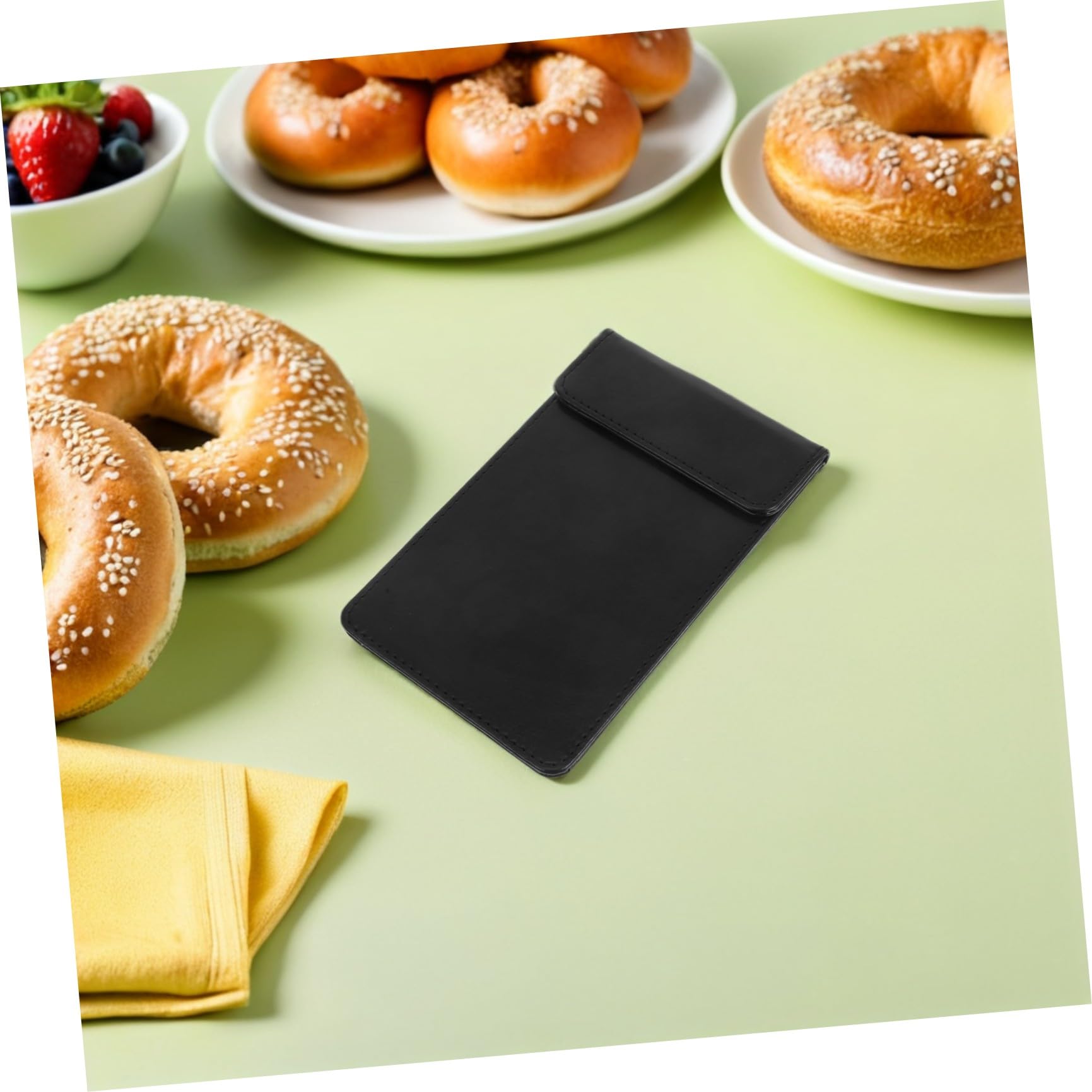 SHINEOFI Porta-Menù Clip per Camerieri Set 5 Pezzi Cartella Portadocumenti Nera 10X16 CM Blocchi per Appunti Portatili Antiscivolo per Ristoranti e Servizio Sala