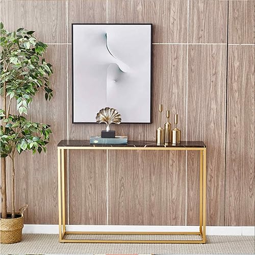 Miniatura 3 de Bless sisters Mesas de consola para entrada mesas de sofá de mármol sintético mesa de entrada para sala de estar mesa de entrada dorada mesa de