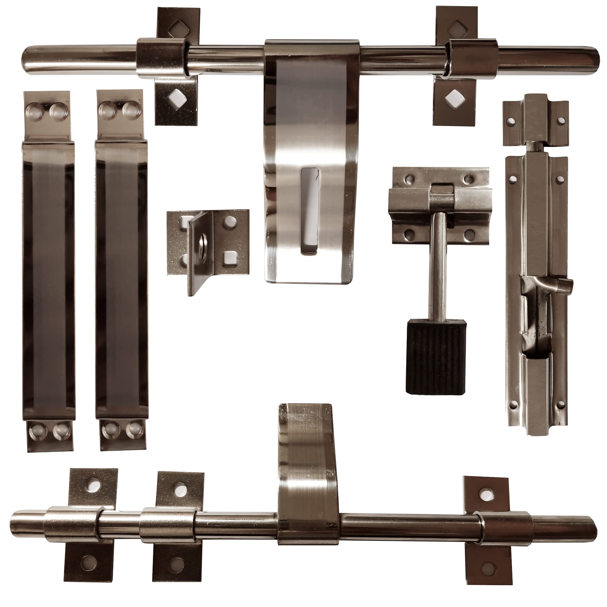 CIRCLE 2MM Door Kit Stainless Steel Door Accessories Kit |Door Fittings| Gate Hardware| Front Al Drop 10 inches |Back Latch| Two Handle| One Door Stopper & Tower Bolt (B09Z9F3T77) Amazon Price History, Amazon Price Tracker