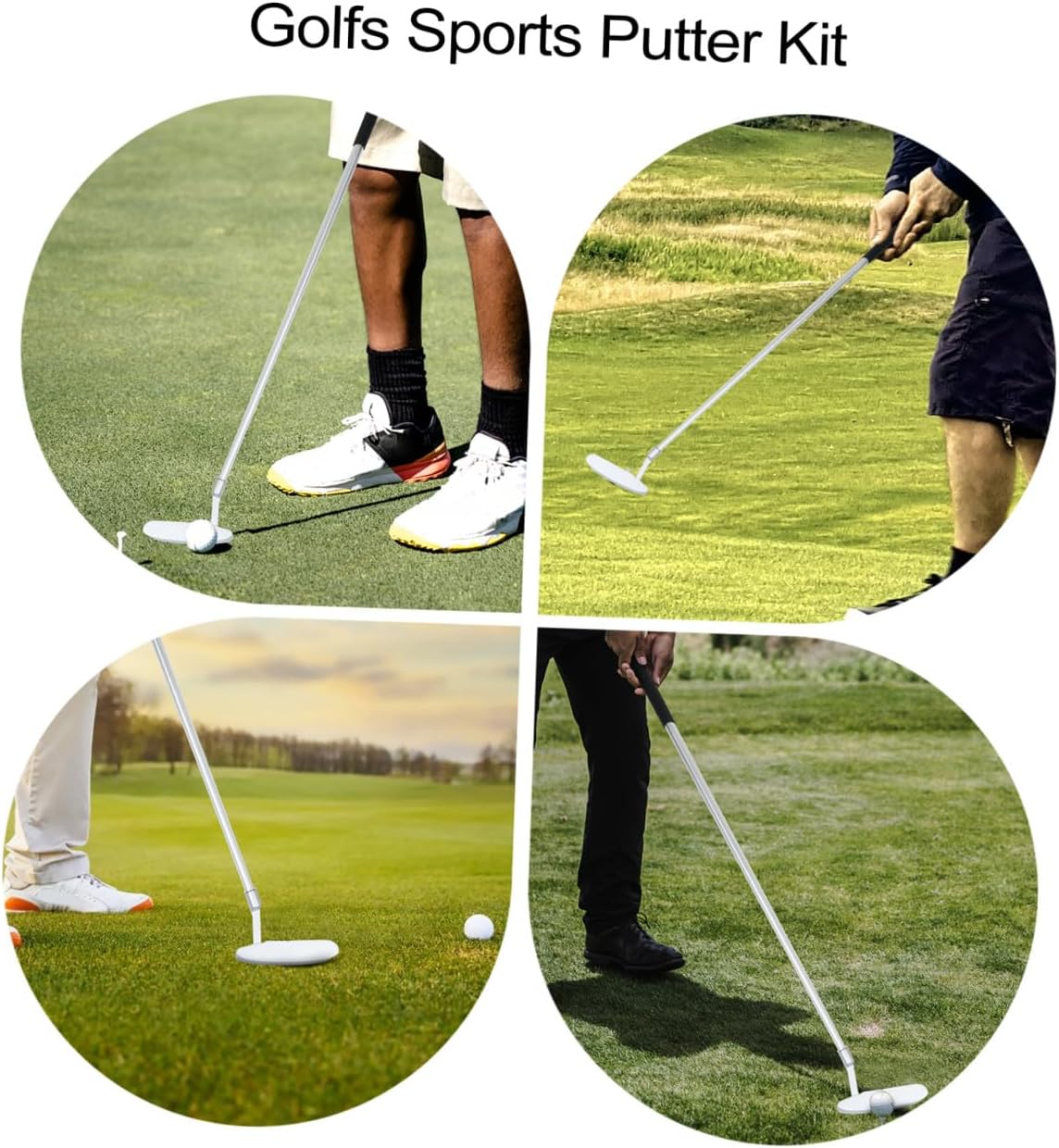 1Set Folding Golf Putter Section Detachable Push Rod Durable Material for Training for Beginners and Enthusiasts for Indoor and Outdoor Practice