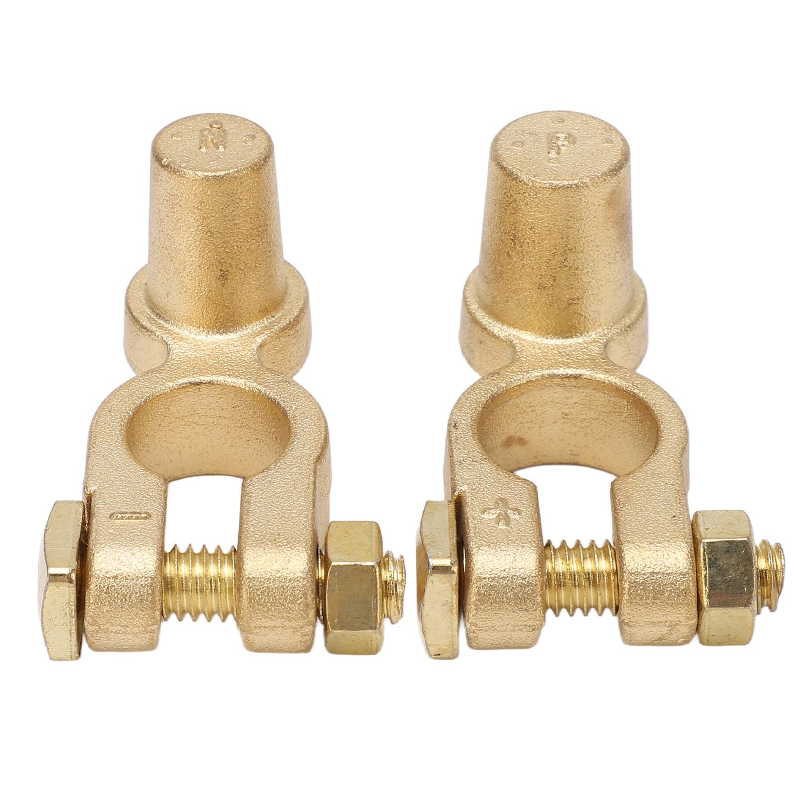 Battery Post Extender, 2PCS Brass Car Battery Terminal Connector, Quick Release Disconnect Positive Negative Top Post Adapter Car Terminal Connector Extender