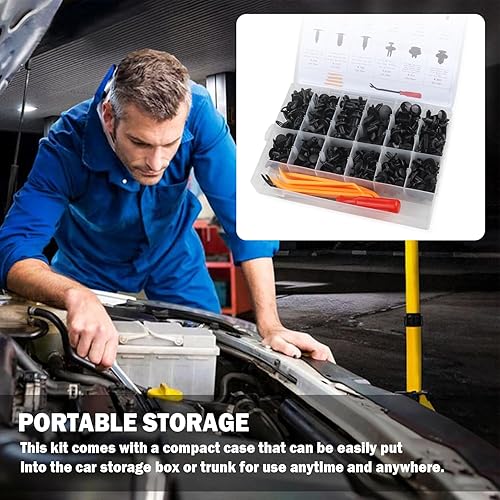 Miniatura 6 de 240 sujetadores de clips de automóvil con herramienta de extracción, clips multifuncionales para guardabarros, clips de retención de parachoques,