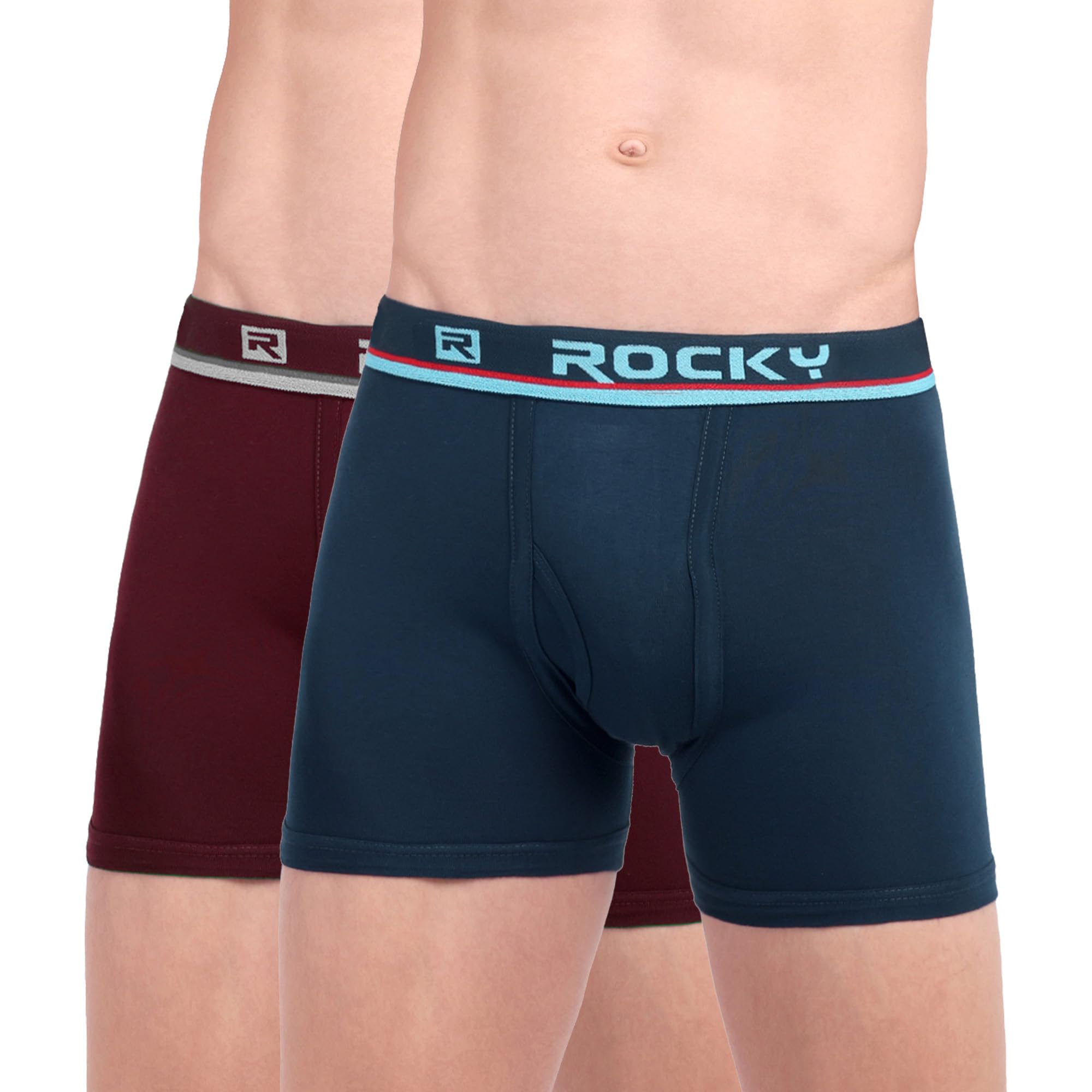 ranjit rocky Trunks for Men's Long Cotton Underwear, Breathable Stretchable Underwear with Extra Leg Coverage, Comfortable Supportive Fit for Gym, Sports & Daily Use, Pack of 2-picture-44