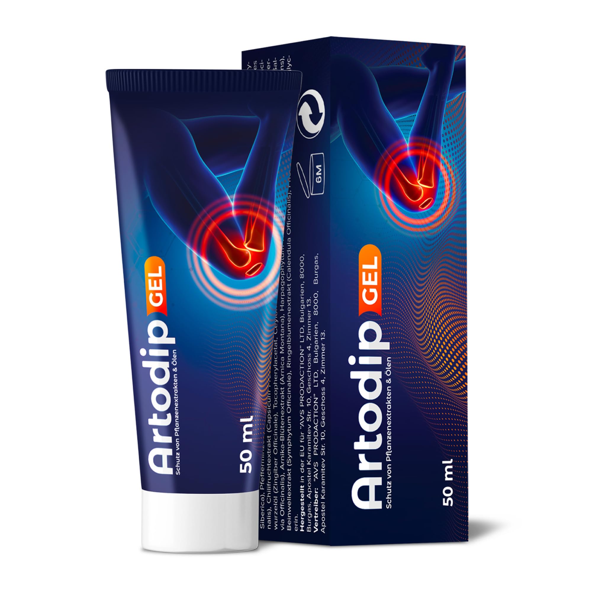 Artodip Gel Premium – Teufelskralle, Beinwell & Arnika – Intensives Wärmegel mit Capsaicin zur Gelenk- und Muskelpflege – 50ml