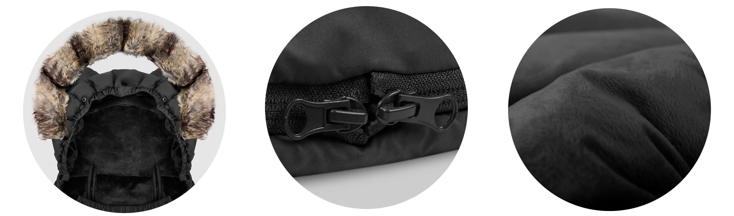 Ricokids - Coprigambe invernale per passeggino, 96 x 45 cm, colore: Nero