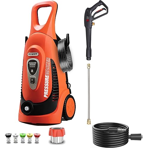 PowRyte Electric Pressure Washer, 5 Different Pressure Tips, Power Washer, 3800 PSI 2.4 GPM