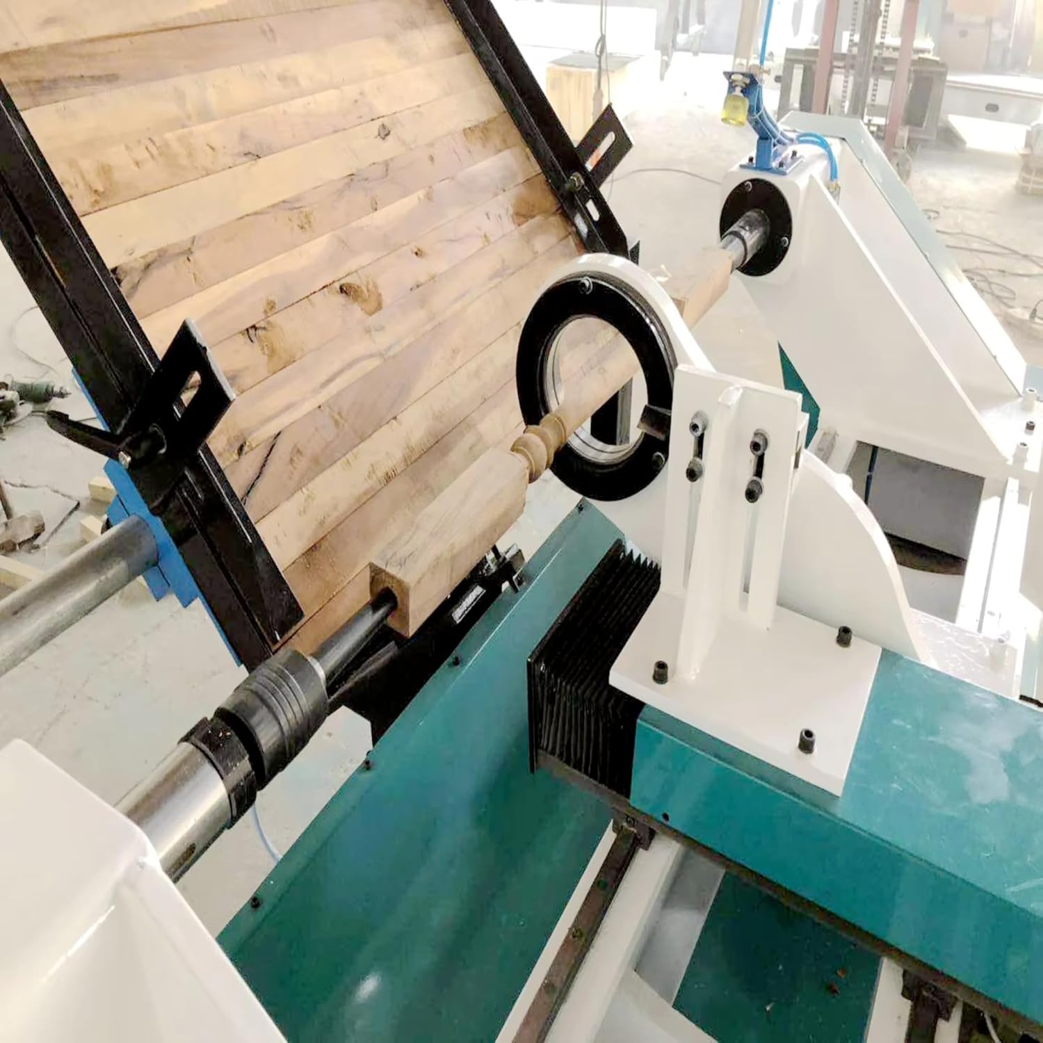 CA-1530 CNC Wood Lathe Machine Automatic Wood Turning Lathe with Auto Feeding Two Blades for Baseball Bat Table Legs Columns Industrial Woodworking Lathe Heavy Duty