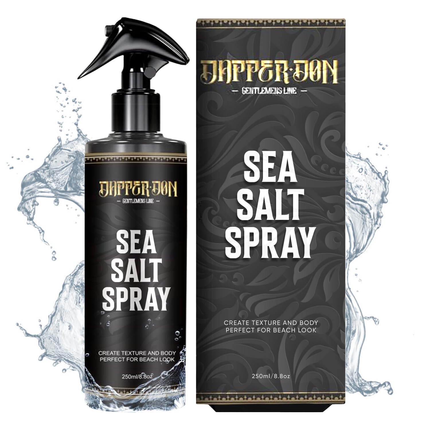 Dapper DonSea Salt Styling Spray Added Texture & Thickness - Maximum Volume Sea Salt Spray | Leave-in for Body & Style | All Hair Types, Medium Hold (8.8 floz)