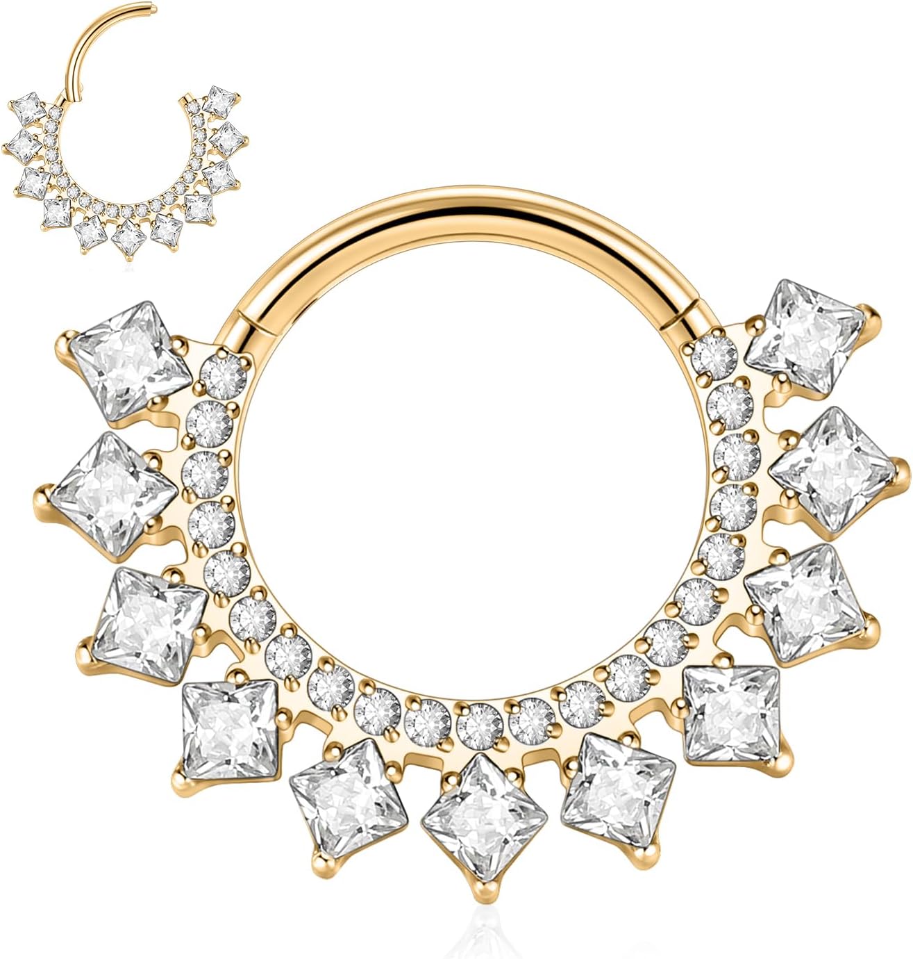 FUNLMO 316L Surgical Steel Septum Ring Daith Piercing Jewelry Nose Ring Hoop Tragus Helix Rook Piercing Jewelry Cartilage Earrings For Women Men