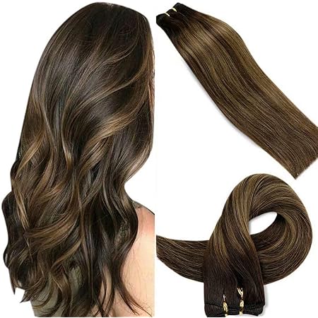 laavoo balayage echthaar tressen zum einnahen ombre braun weave in extensions dunkelstes braun balayage ombre hellbraun sew in brazilian hair weave