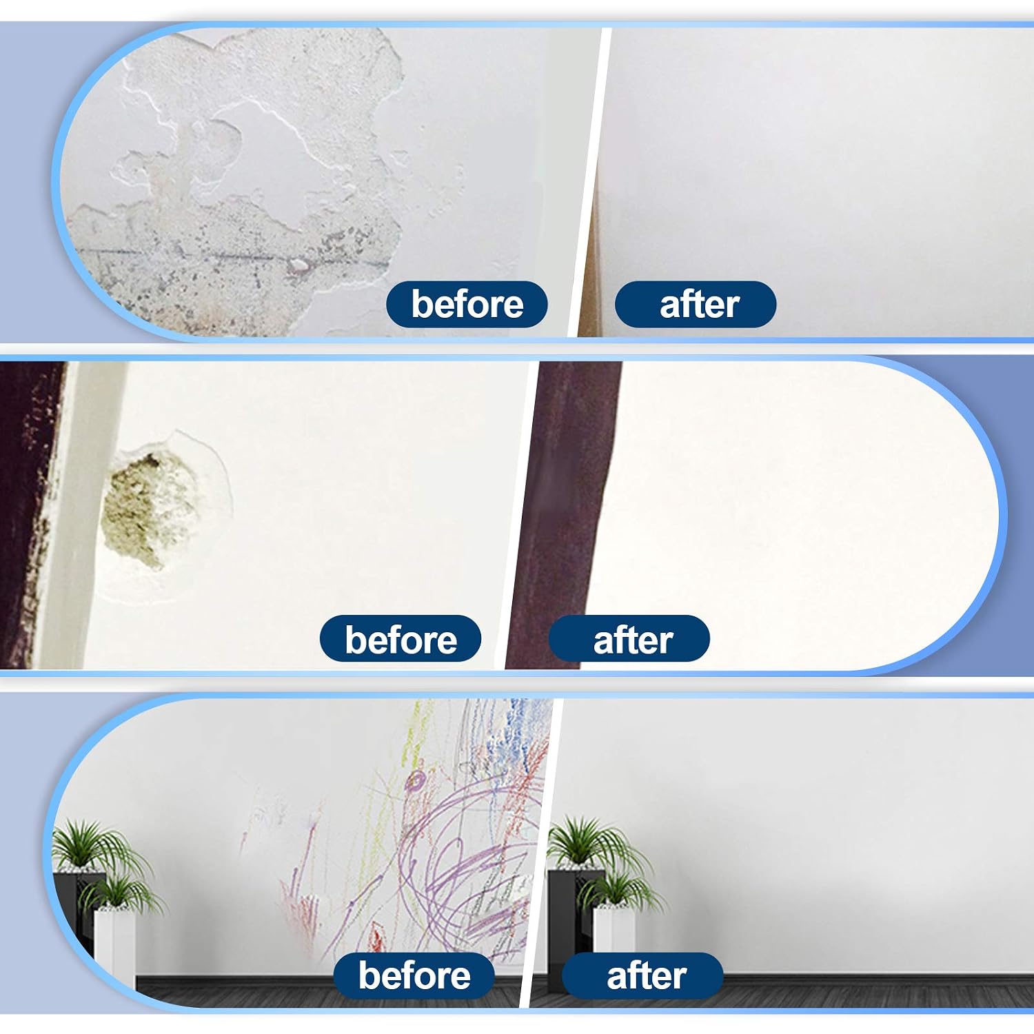Wall Mending Agent, Jeteventy Drywall Patch, Wall Repair Cream Putty, Drywall Repair Kit with Scraper, Quick & Easy Solution to Fill The Holes in Wallsand Crack in Wall Surface (100g)