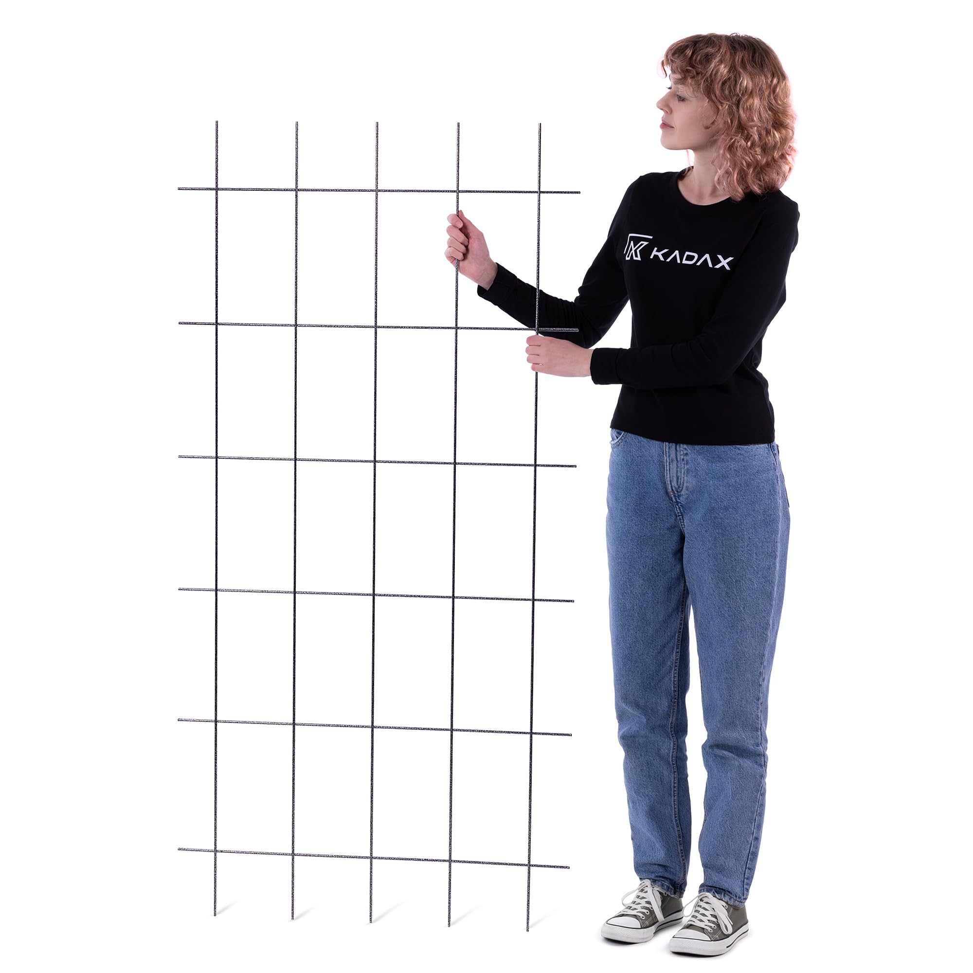 KADAX Kratka ogrodowa na pnącza 75 x 150 cm do ogrodu, balkonu i tarasu ułatwia prowadzenie pnączy i formowanie róż oraz ma stabilną stalową konstrukcję