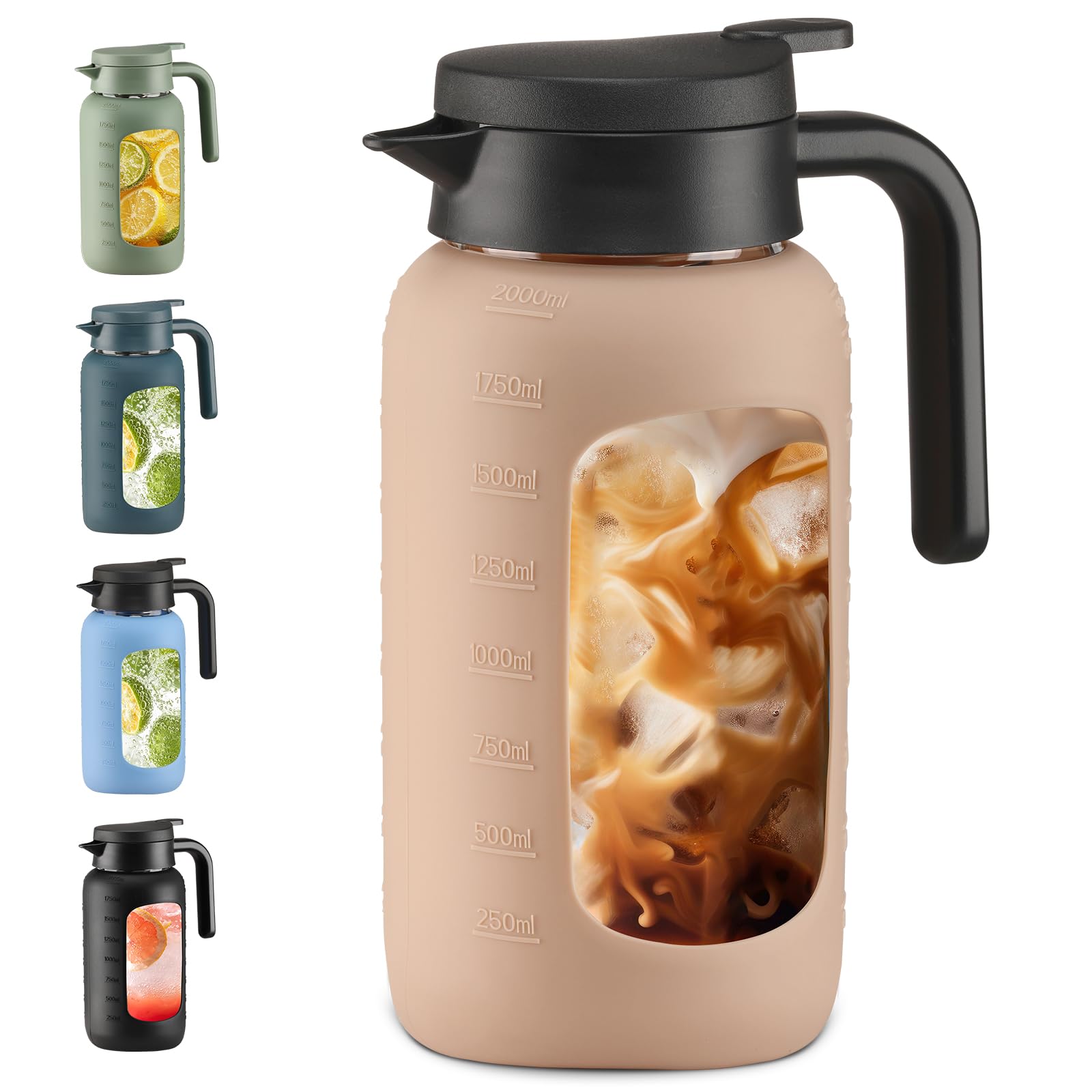 Kotofu 68 oz Glass Pitcher with Lid
