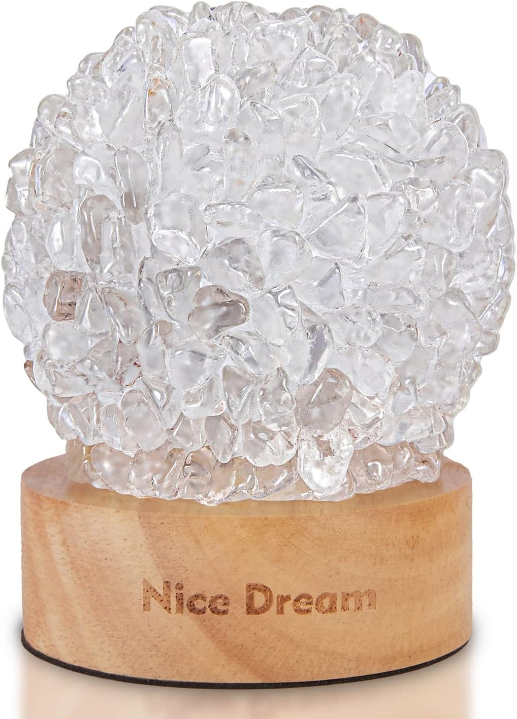 Nice Dream White Rock Quartz Lamp, Healing Crystals Chakra Stone Lamp for Reiki Spiritual Healing, Meditation, Natural Clear Crystal Night Light for Home, Office, Bar, Porch Decor, Gift for Friends