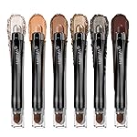 LUXAZA PRO Neutral Brown Eyeshadow Stick Makeup 6PCS Set, Metallic Shimmer Matte Cream Eye Shadow Eyeliner Brightener Pencil Crayon - BROWN LATTE