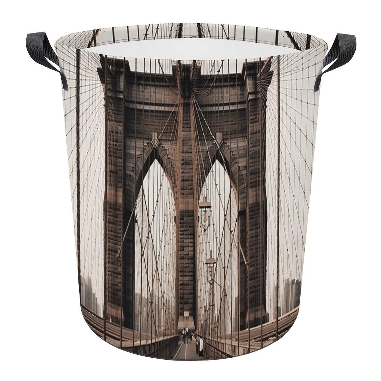 Panier à linge pliable Brooklyn Bridge pour optimiser l'espace du salon et de la salle de bain
