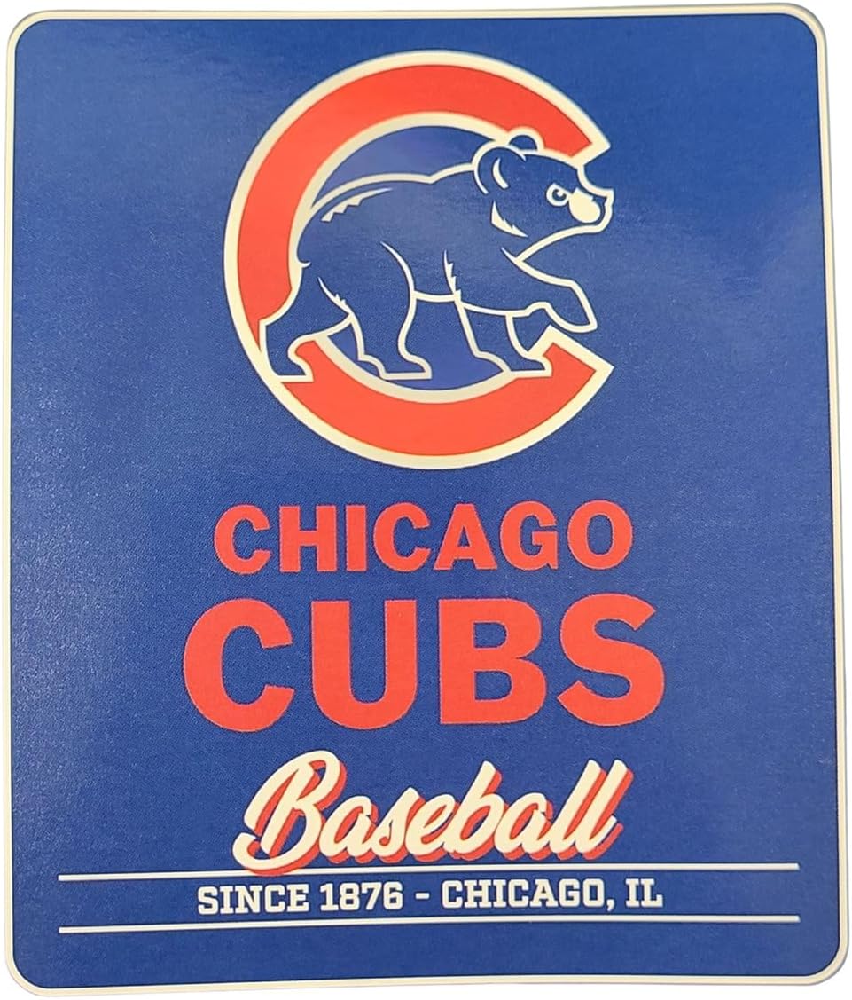 Northwest MLB Oversized Extra Large and Thick Silk Touch Plush Sherpa Heritage Throw Blanket, 60" x 70" (Chicago Cubs)