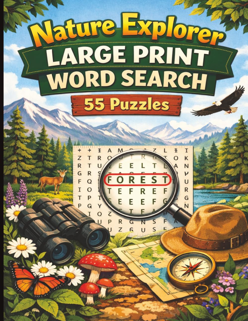 Nature Explorer Large Print Word Search: 55 Puzzles