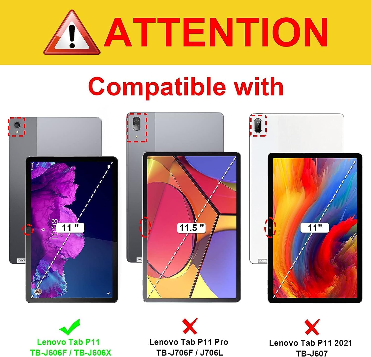 Coque pour Lenovo Tab P11 (TB-J606F/TB-J606X)/Tab P11 Plus,Étui Housse de Protection Ultra Fin en Cuir PU avec Fonction Support pour Lenovo Tab P11 -Don't Touch