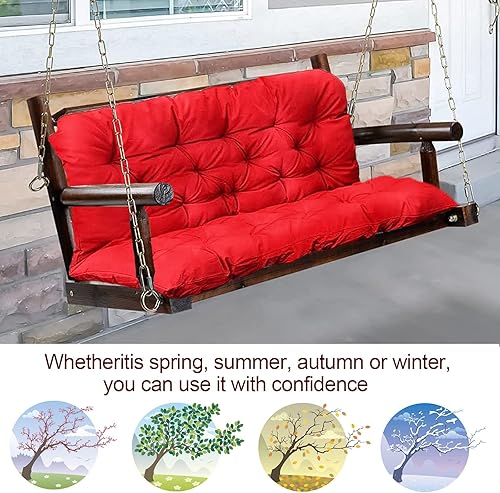 Miniatura 7 de Cojines de columpio de repuesto para 2 a 3 plazas, 47 x 40 pulgadas, cojines gruesos para columpio de porche de 4 pulgadas, cojín de banco