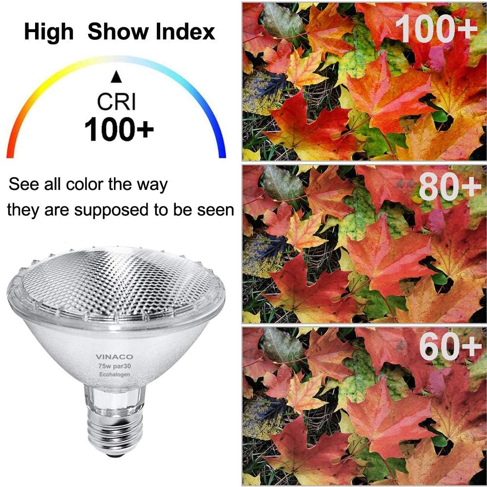 Vinaco Par30 Short Neck 6pcs PAR30 75W 120V Light Bulbs Dimmable Premium Quality for Long Lasting Life E26 — view 6