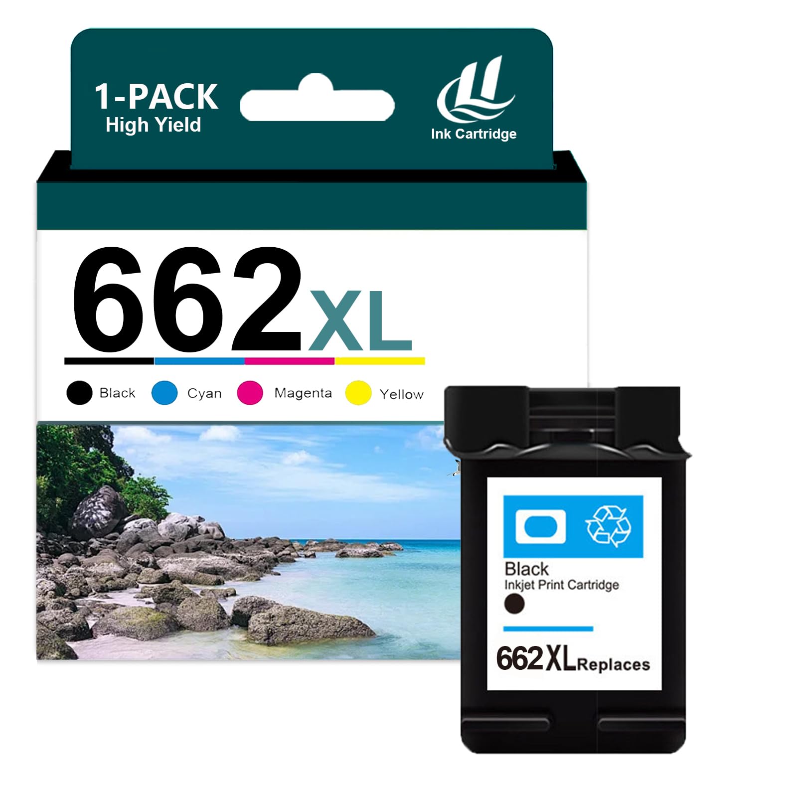 Compatible for HP 662XL Ink Cartridge Combo Pack Replacement for 662 XL Cartridges Fit for HP DeskJet 1015 1515 1516 2515 2516 2545 2546 2645 2646