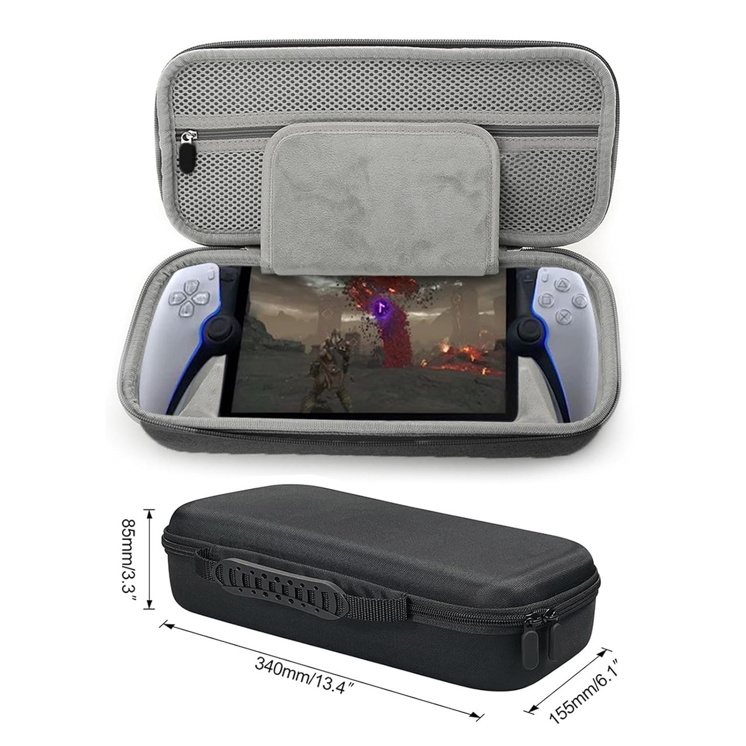 AriKroii 6 in 1 Set di Accessori per PlayStation Portal,Custodia per PS Portal Remote Player,per PS Portal Storage Bag,Cover per PS Portal,2 vetro temperato,Custodia EVA