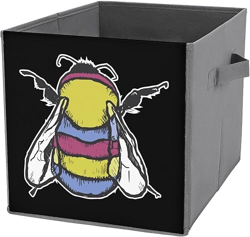 Pansexual - Contenedores de almacenamiento de abejas con asas, cubos organizadores de armario y cajas de almacenamiento, cesta plegable para