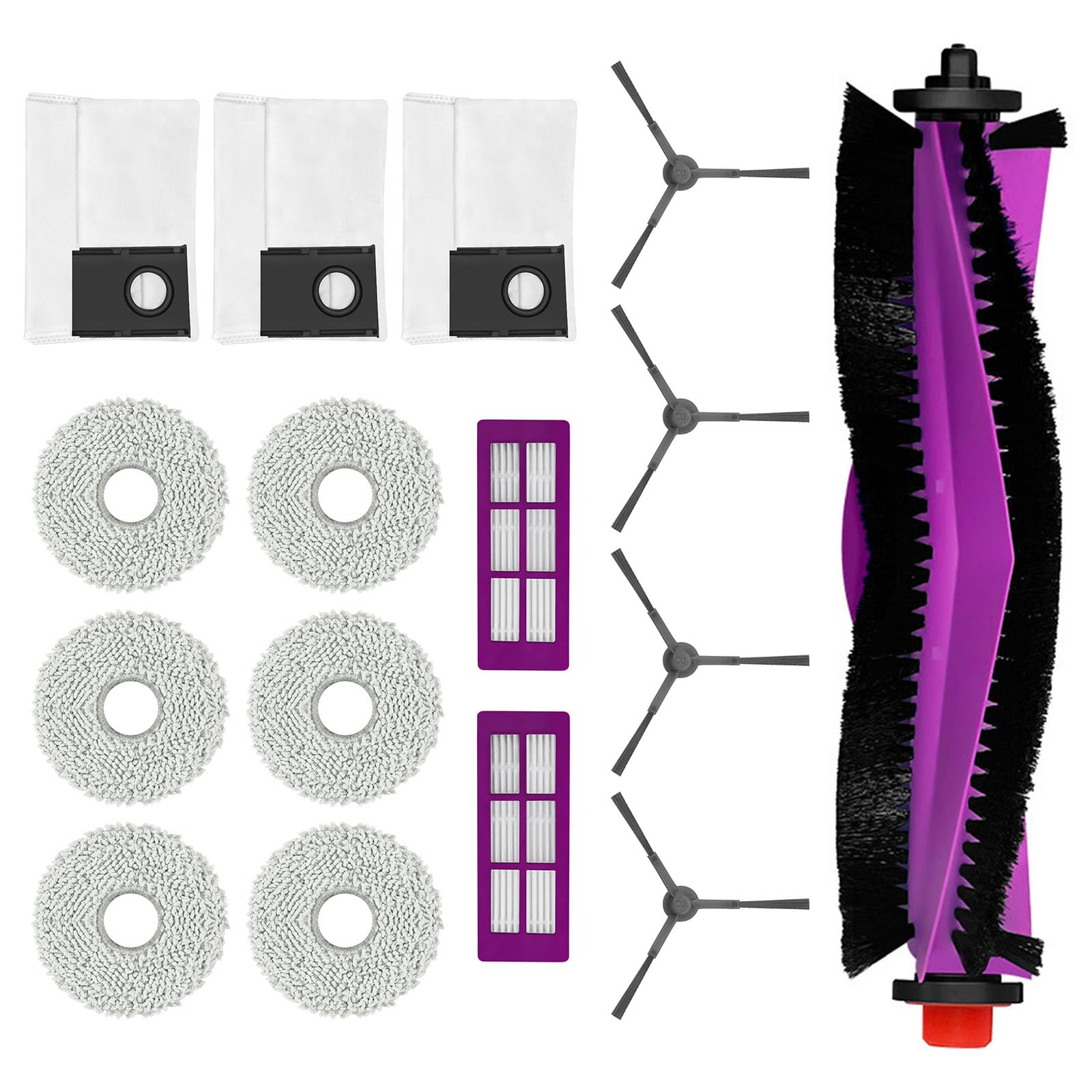 Kalttoy Multicolor Main Brush Vacuum Cleaners Bag Side Brush Replacement Filter Sweeping Robot Accessories For Various Floor Types Vacuum Cleaners Maintenance Set