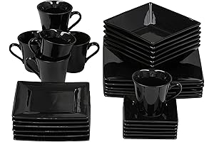 10 Strawberry Street Nova Black 30 pc Dinnerware Set