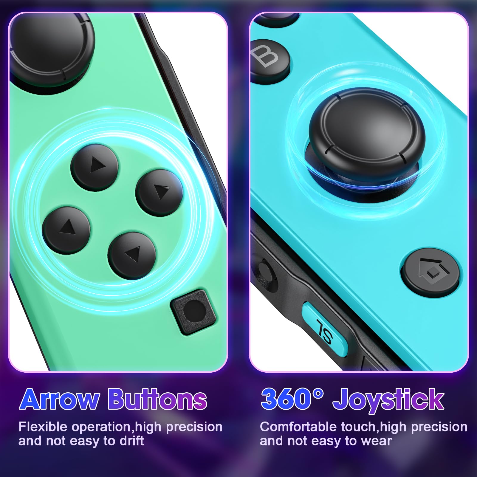 LNLBADNZ Replacement for Nintendo Switch Controller, Left and Right Switch Wireless Controllers Compatible with Switch/Lite/OLED, Support Motion Control/Wake-up/Dual Vibration (G-B) - 4