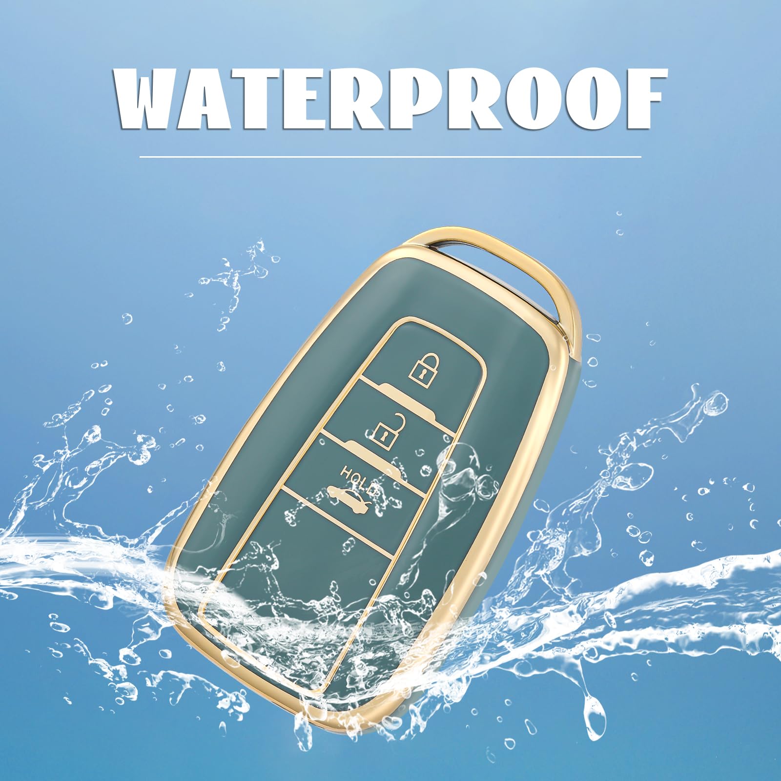 Cover Per Chiave Auto Toyota In TPU - Compatibile Yaris, RAV4, C-HR, Design Nero E Oro