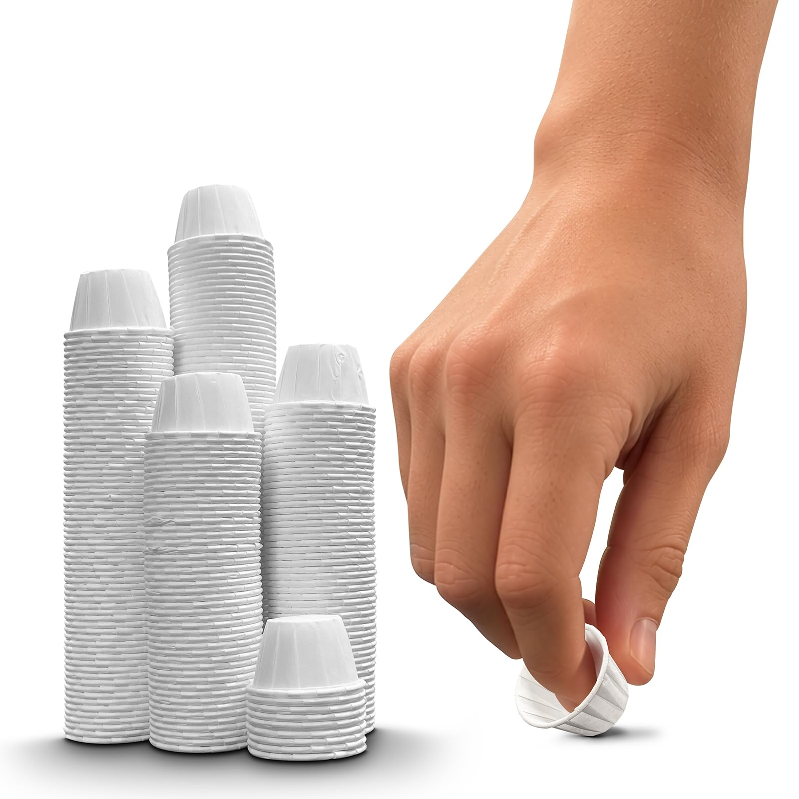 Pack of 250pc DryFox 14ml/0.5 Oz Wax Paper Pots | Disposable Waxed Fluid Grease Oil Resistant Paper Cups. Ideal for Medication, Small Sauce Portions, Arts & Crafts, Food Sampling, Tattoo