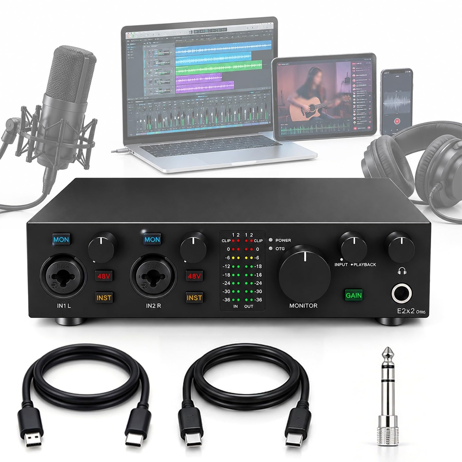 Interfaz de audio externa USB OTG, tarjeta de sonido para PC y teléfono