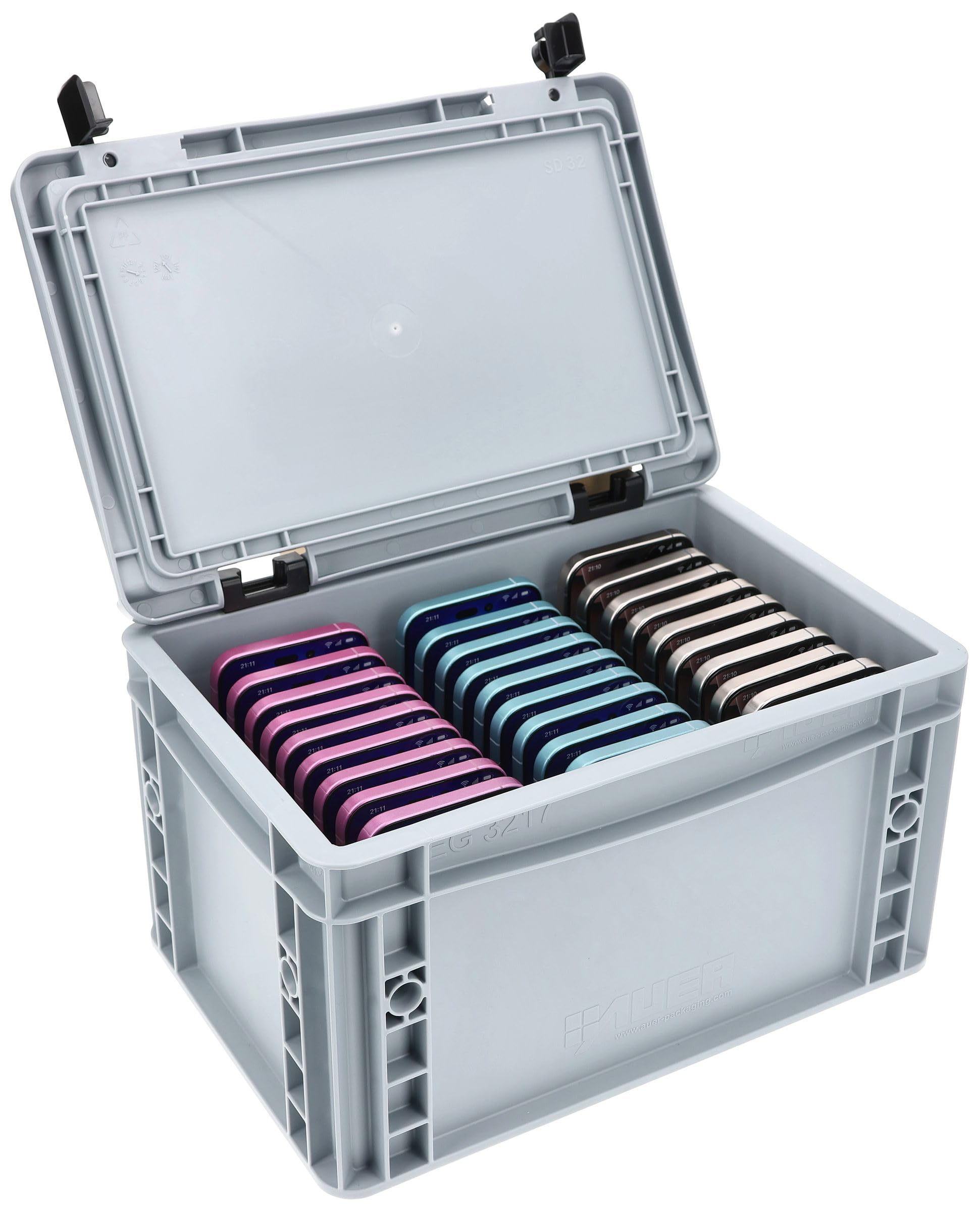 Feldherr A4 Kompakt-Handyoase mit Deckel | Smartphone-Box A4-Grundfläche 19 cm hoch | Handyhotel für 27 Geräte mit Staubschutz | Made in Germany