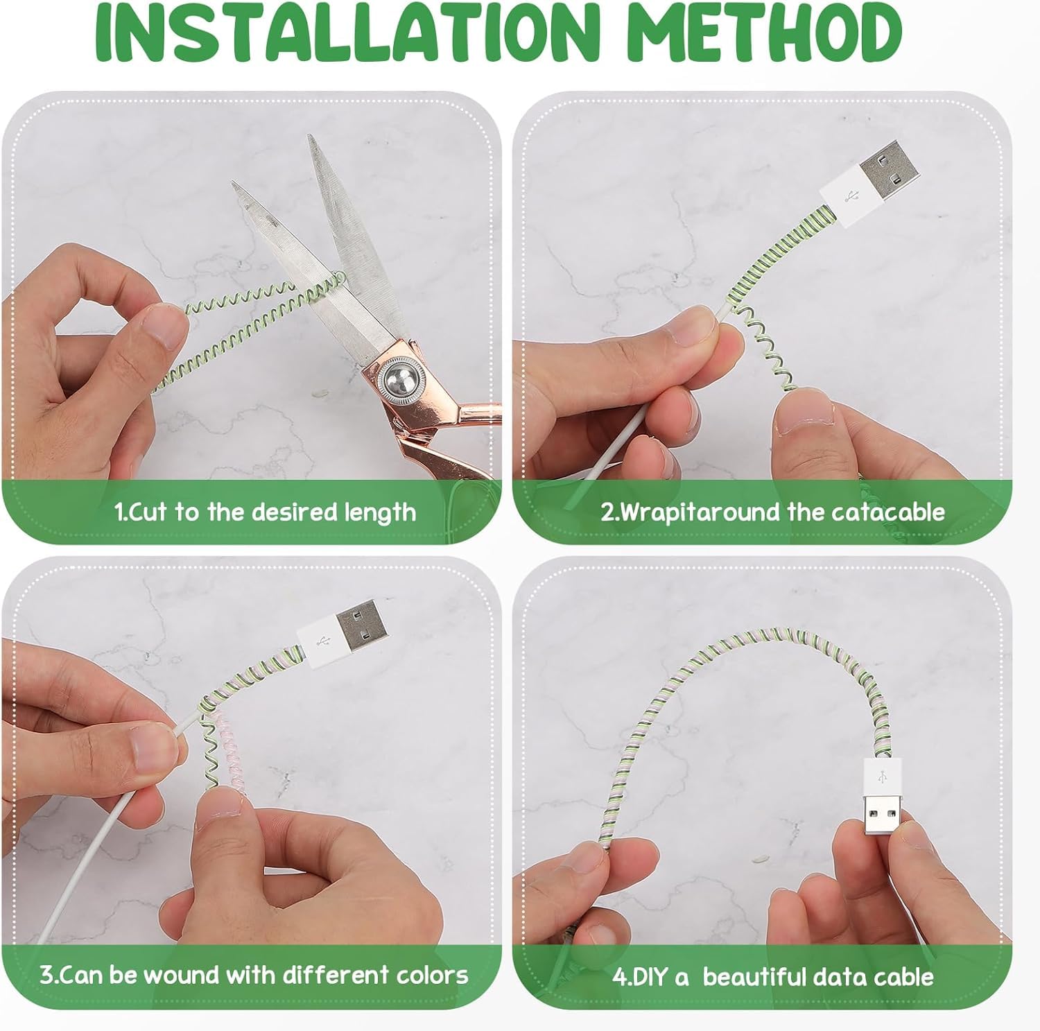 9 Protezioni per Cavi Di Ricarica, 1,4 m, Protezione Cavo in Tpu, Protezione Flessibile Micro USB per Cellulare, Cavo di Ricarica per Notebook (9 Colori)