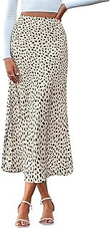 BTFBM Satin Skirts for Women Trendy Spring Summer 2026 High Waisted Leopard Print Cocktail Wedding Long Silk Midi Skirt OEKO-TEX STANDARD 100