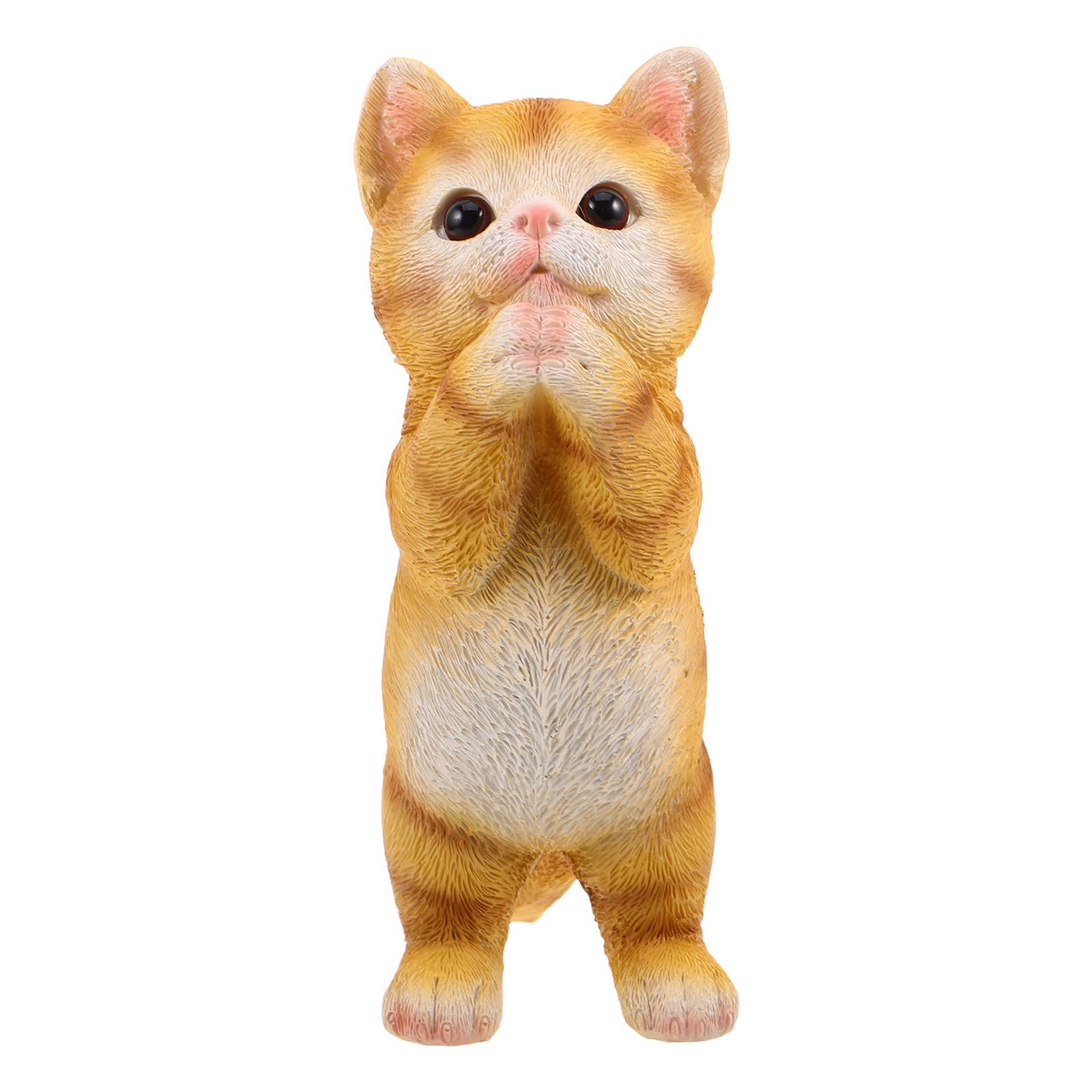 Sculpture de chat réaliste en résine haute finition pour aménagement extérieur