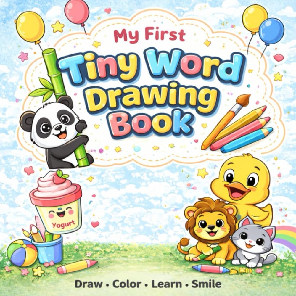 My First Tiny Word Drawing Book: Fun & Interactive Coloring and Vocabulary Learning Book for Preschool Kids: Interactive Drawing and Coloring Book to ... – Perfect for Preschoolers & Early Learners