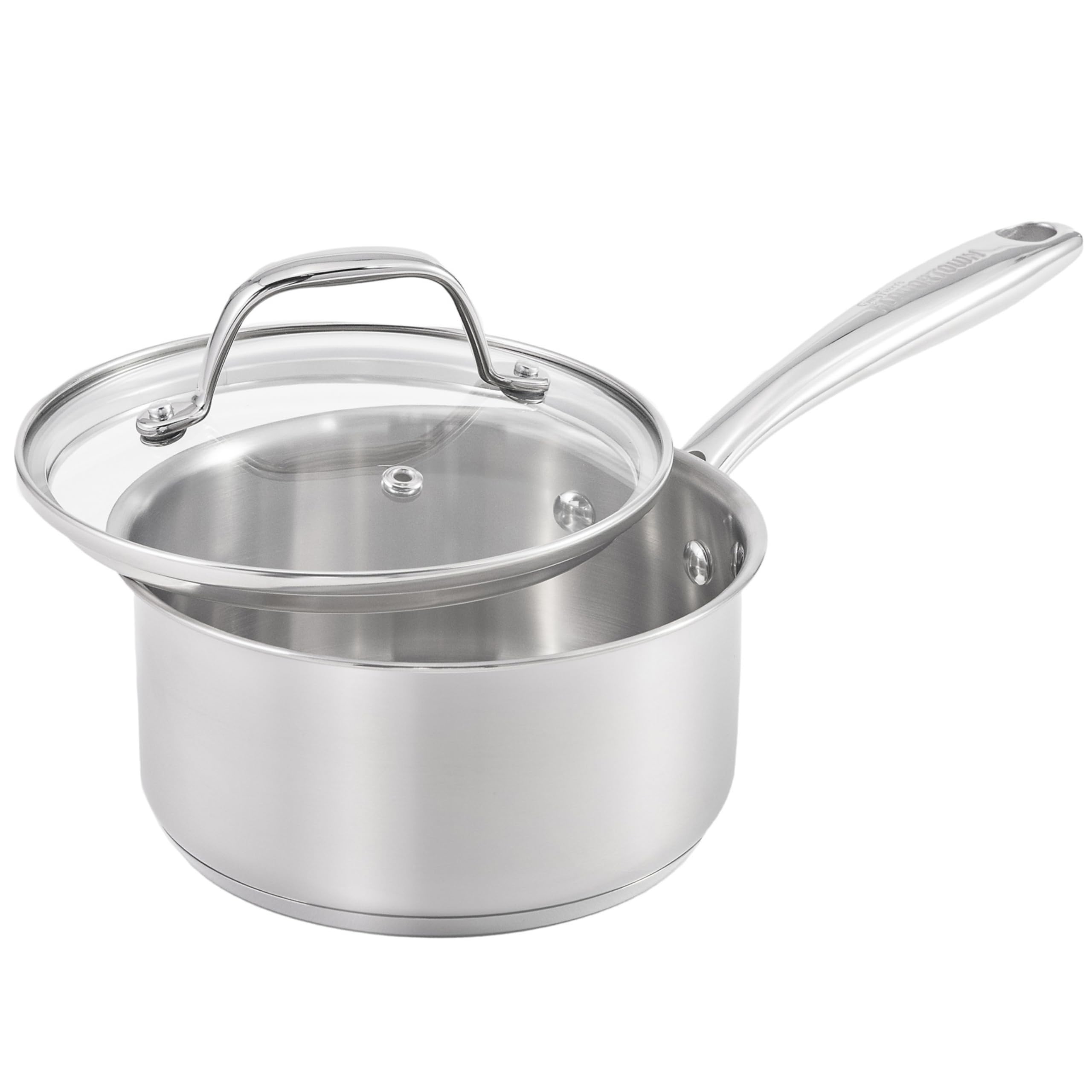 Guy Fieri's Flavortown 3.2 Qt. Stainless Steel Saucepan with Lid - Premium Non-Toxic Three-Layer Cookware, Oven-Safe up to 500F