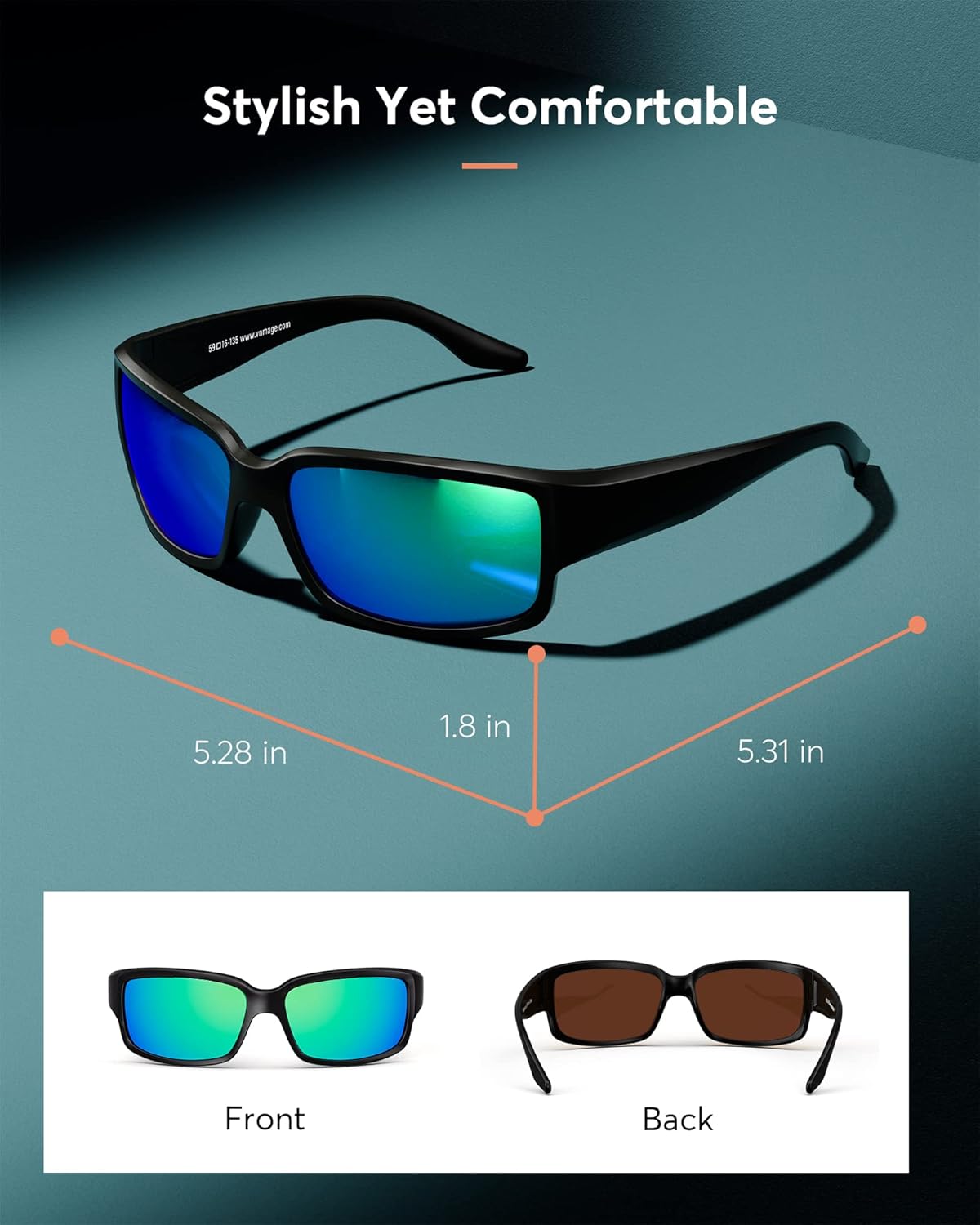 Polarized Sports Sunglasses for Men Women, Mens Sunglasses UV400 Protection HD Lens for Driving Fishing Cycling
